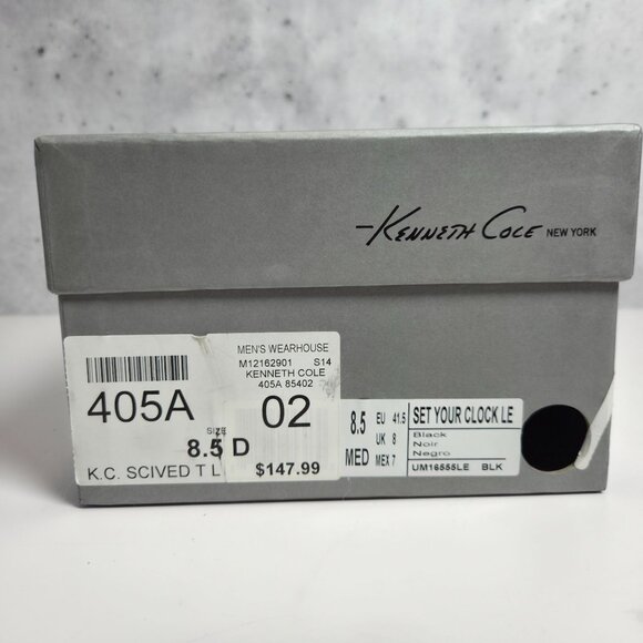 Kenneth Cole Black Leather Mens Dress Shoes Size 8.5M With Silver Technology - Picture 2 of 10